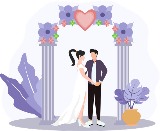 Pareja de boda  Ilustração