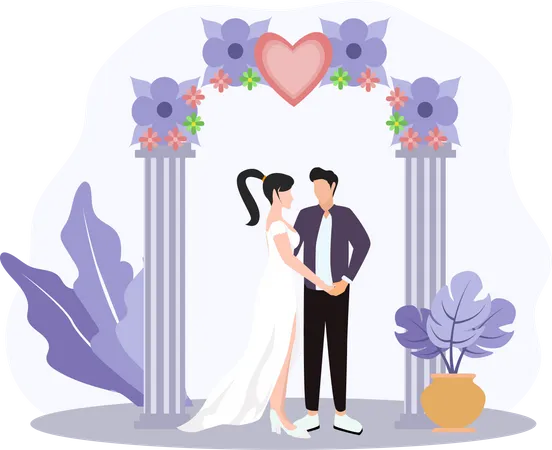 Pareja de boda  Ilustração