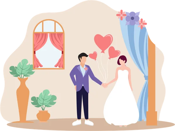 Pareja de boda  Ilustración