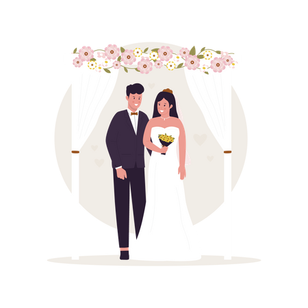 Pareja de boda  Ilustración