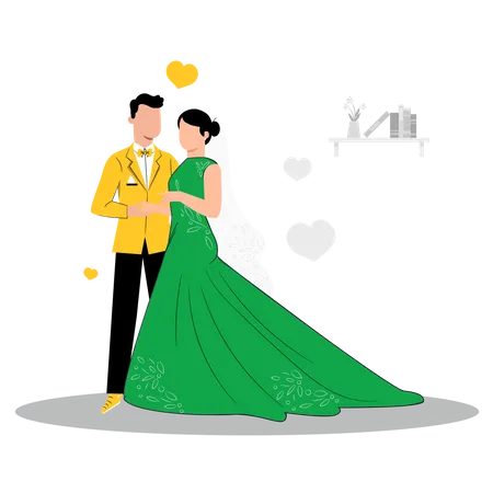 Pareja de boda  Ilustración