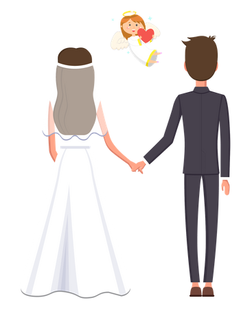 Pareja de boda  Ilustración