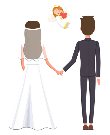 Pareja de boda  Ilustración