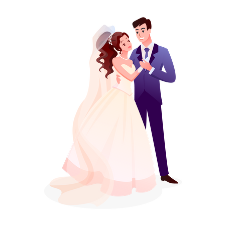 Pareja de boda  Ilustración