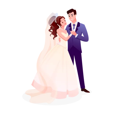 Pareja de boda  Ilustración