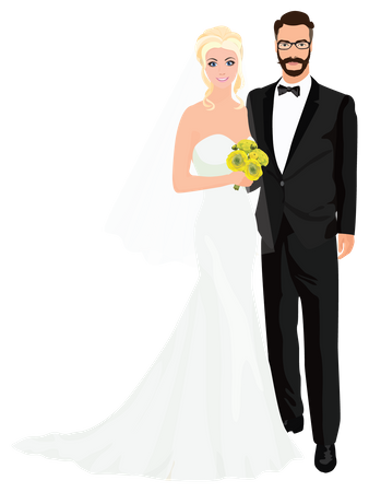 Pareja de boda  Ilustración