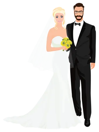 Pareja de boda  Ilustración