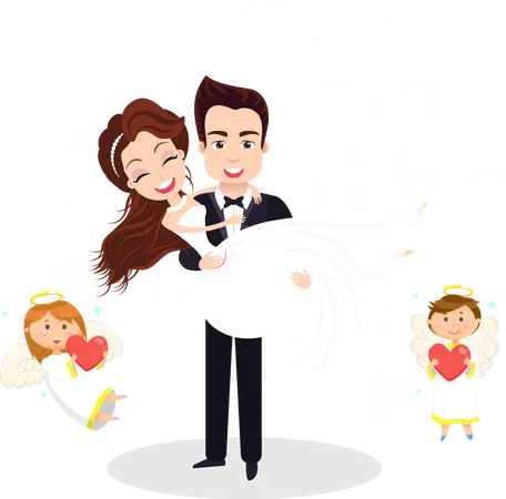 Pareja de boda  Ilustración