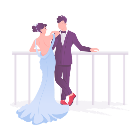 Pareja de boda  Ilustración