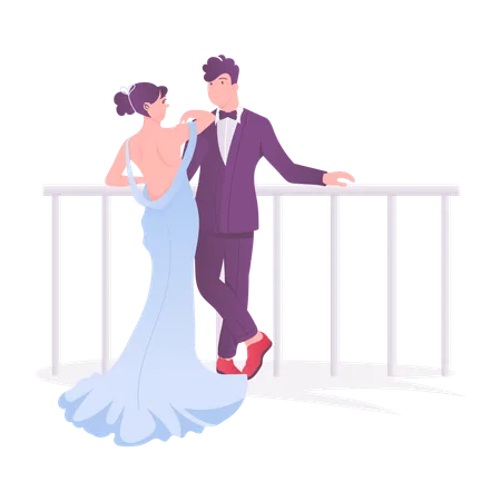 Pareja de boda  Ilustración