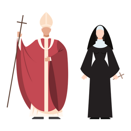Pareja de papas cristianos  Ilustración