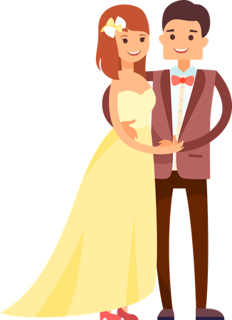 Pareja de recién casados  Illustration