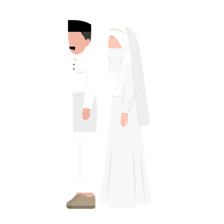 Pareja de recién casados  Ilustración