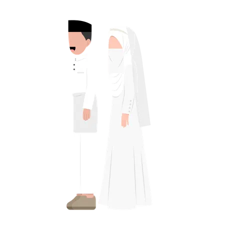 Pareja de recién casados  Ilustración