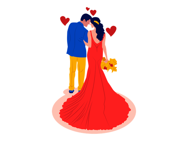 Pareja de recién casados  Illustration