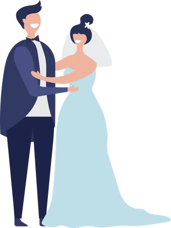 Pareja de recién casados  Ilustración