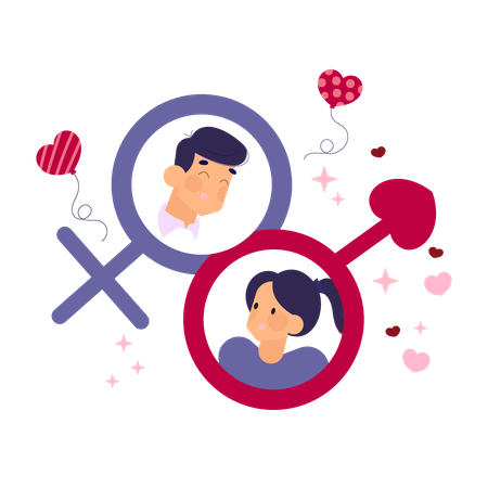 Pareja de san valentin  Ilustración