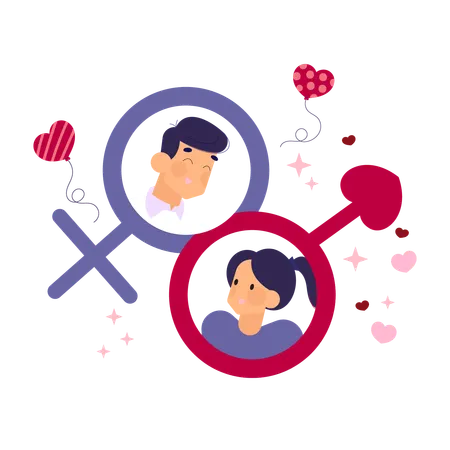 Pareja de san valentin  Ilustración