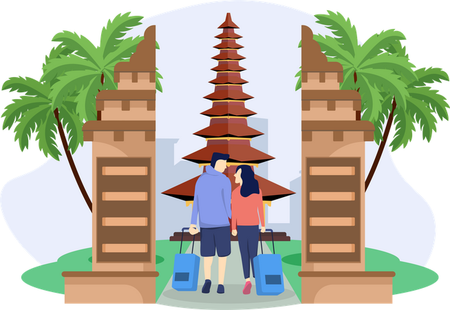 Pareja de turistas  Ilustración