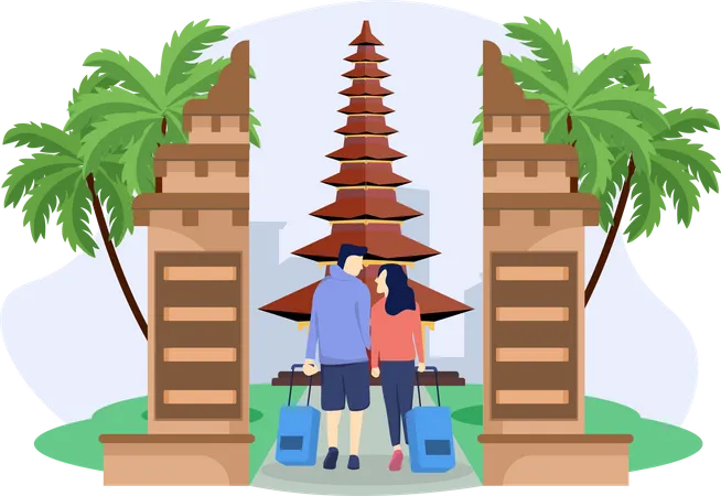 Pareja de turistas  Ilustración