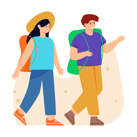 Pareja de vacaciones  Ilustración