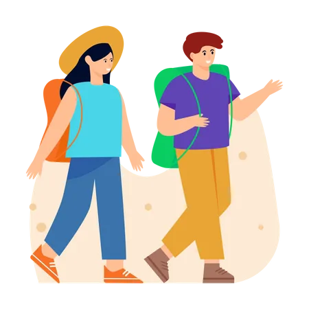 Pareja de vacaciones  Ilustración