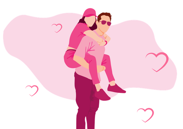 Pareja dulce momento  Ilustración