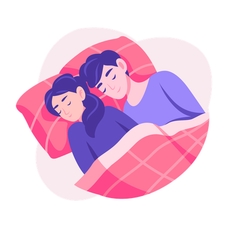 Pareja durmiendo la siesta juntos  Ilustración