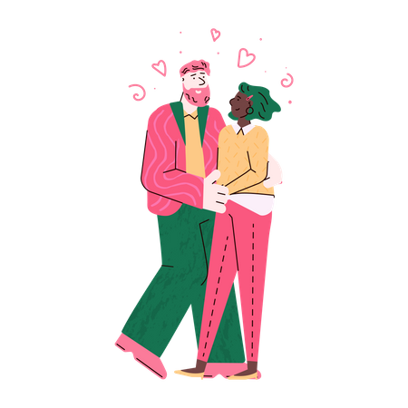 Pareja enamorada  Ilustración