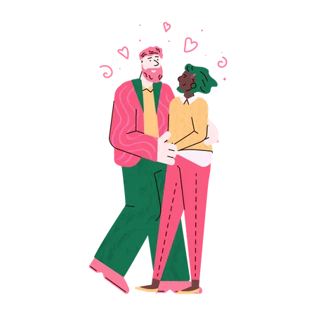 Pareja enamorada  Ilustración