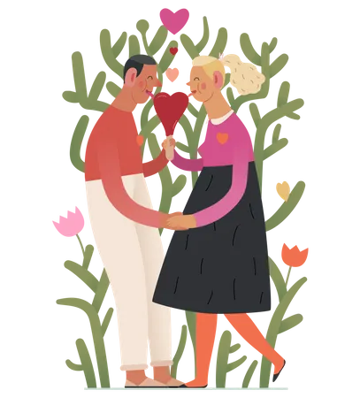 Pareja enamorada  Ilustración