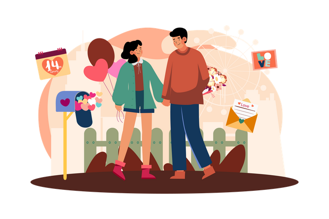 Pareja enamorada  Ilustración