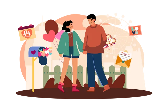 Pareja enamorada  Ilustración