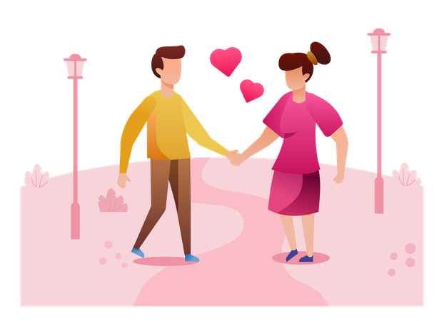 Pareja enamorada de verdad  Ilustración