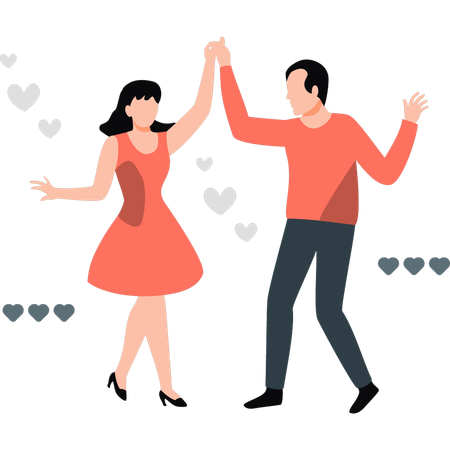 Pareja esta bailando  Ilustración