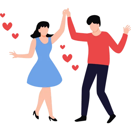 La pareja esta bailando  Ilustración