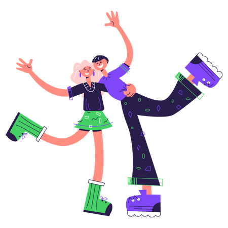 Pareja feliz  Ilustración