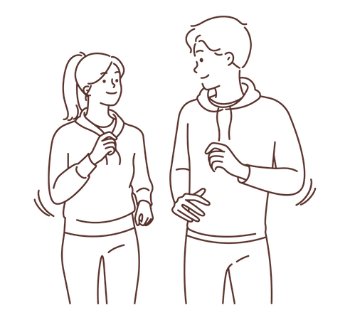 Pareja joven, jogging  Ilustración