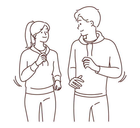 Pareja joven, jogging  Ilustración