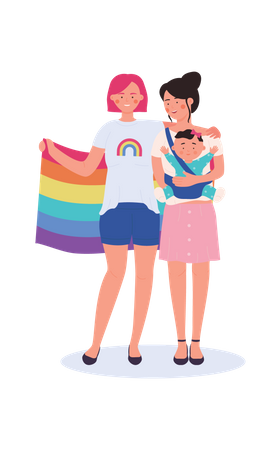 Pareja de lesbianas  Ilustración