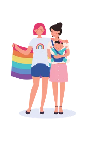 Pareja de lesbianas  Ilustración