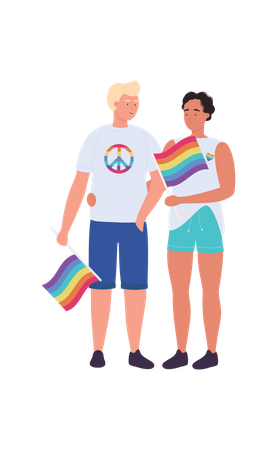 Pareja lgbtq  Ilustración