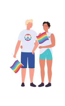 Pareja lgbtq  Ilustración