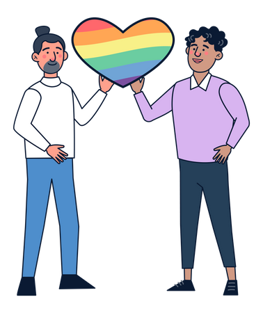 Pareja masculina lgbt  Ilustración