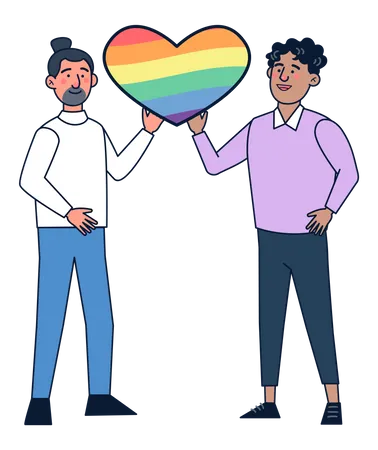 Pareja masculina lgbt  Ilustración