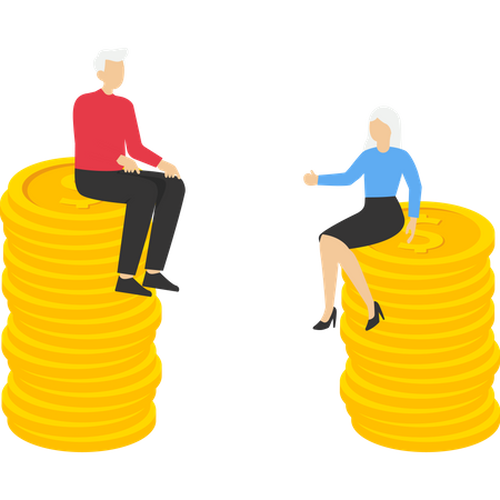 Financiación empresarial de planes de jubilación y parejas mayores  Ilustración