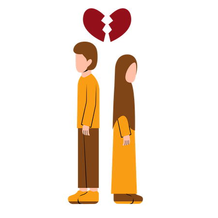 Pareja musulmana divorciada  Ilustración
