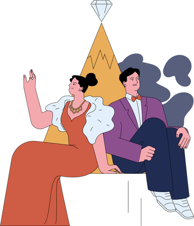 Pareja pelea por decisiones de vida  Ilustración