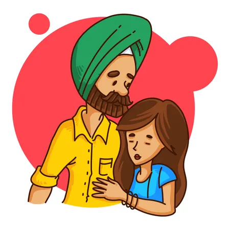 Pareja punjabí  Ilustración