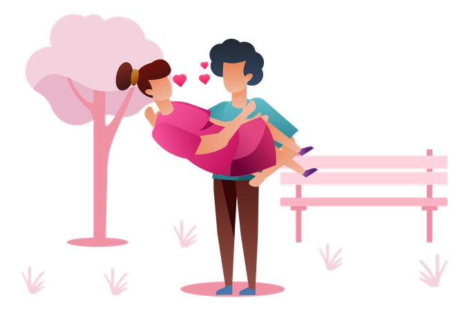 Pareja relaciones romanticas  Ilustración